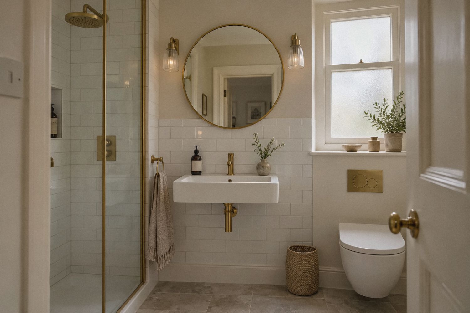 Chalk and brass en-suite project in Bishopston